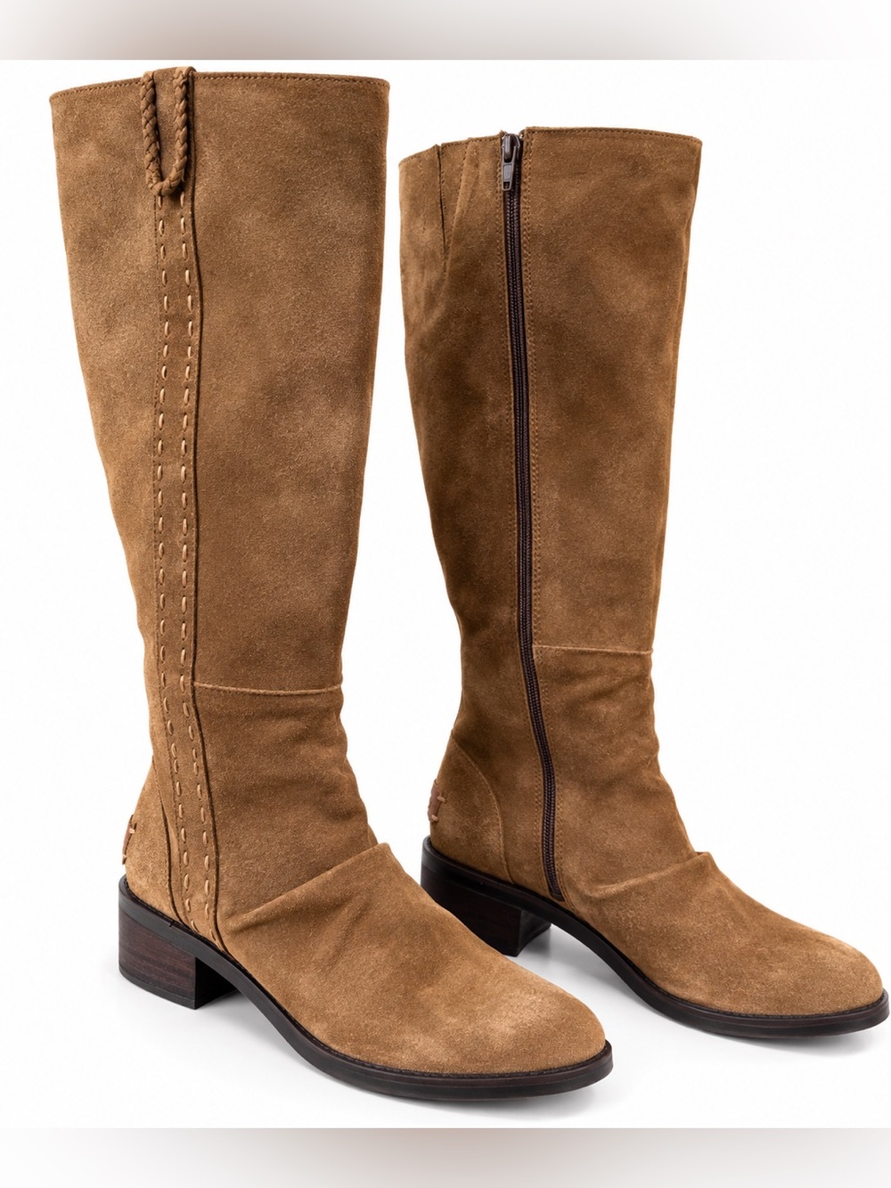 Musse & Cloud Brown Suede Knee High Riding Boots 8